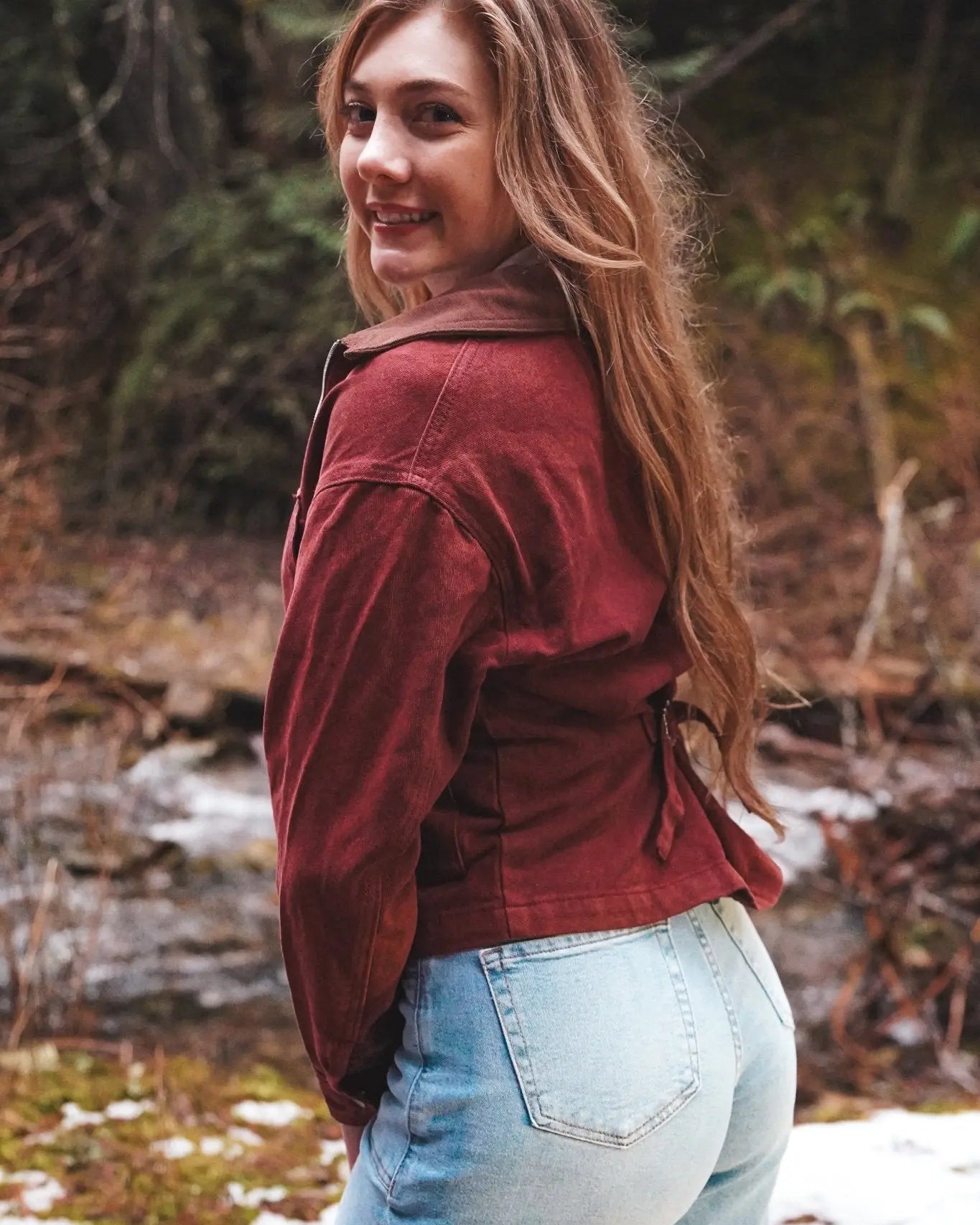 Canyon Ridge Burgundy Denim Jacket - Wyld Jace Co