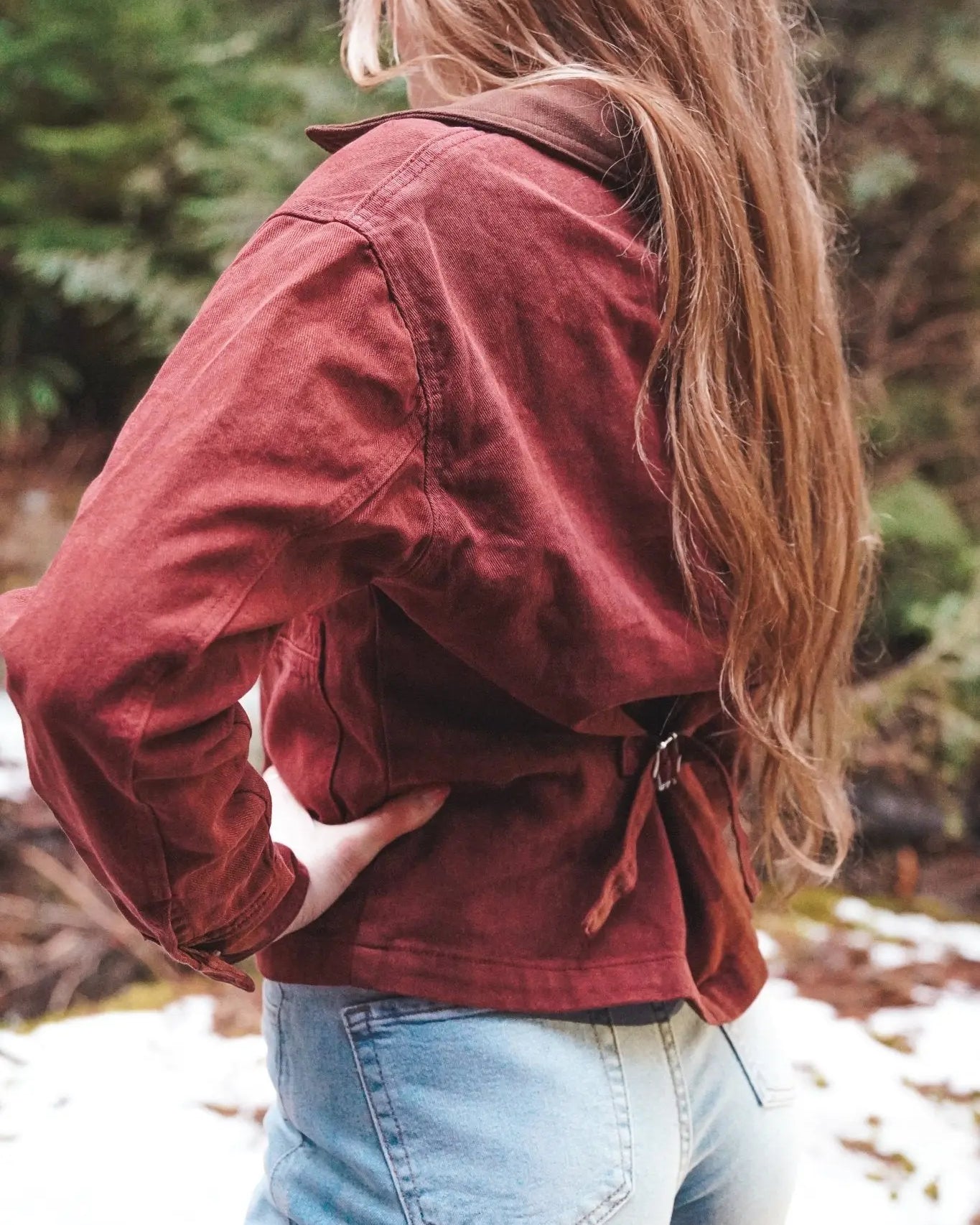 Canyon Ridge Burgundy Denim Jacket - Wyld Jace Co