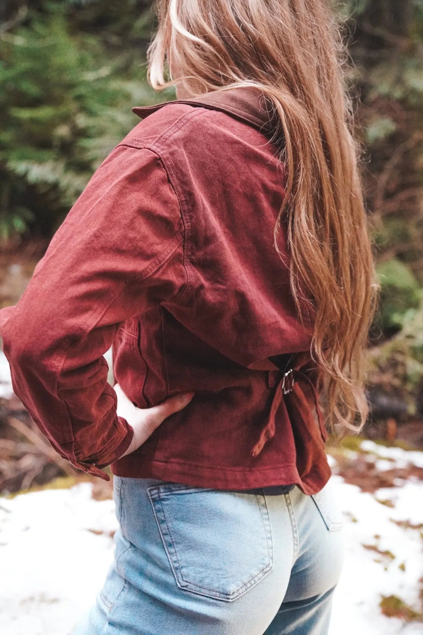 Canyon Ridge Burgundy Denim Jacket - Wyld Jace Co