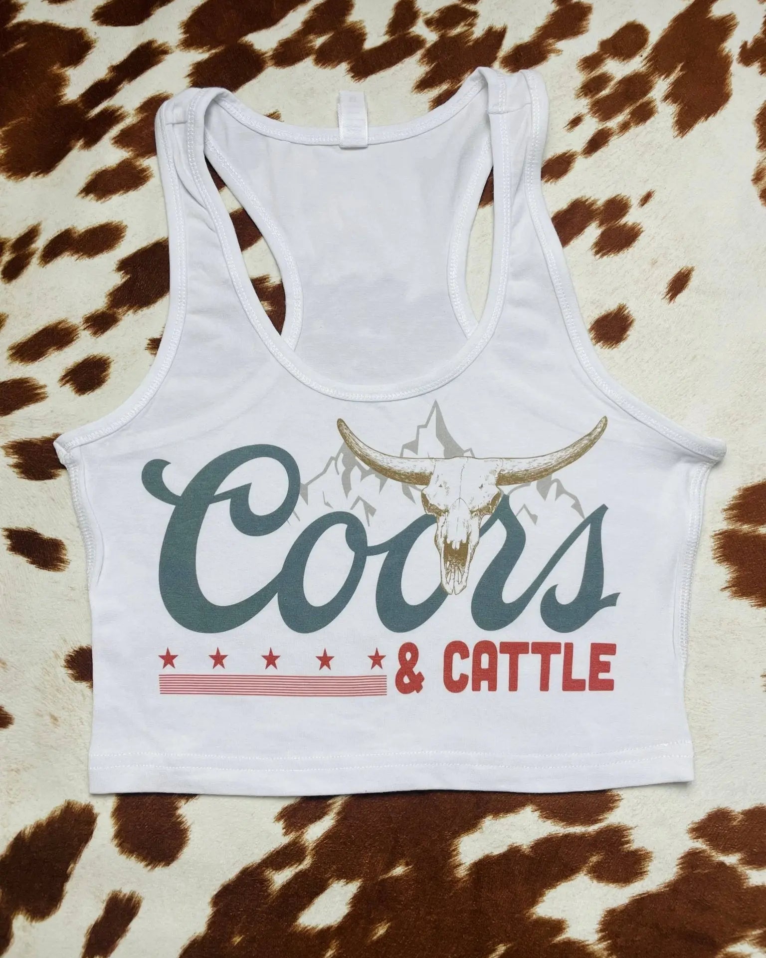 Coors & Cattle Western Crop Tank - Wyld Jace Co