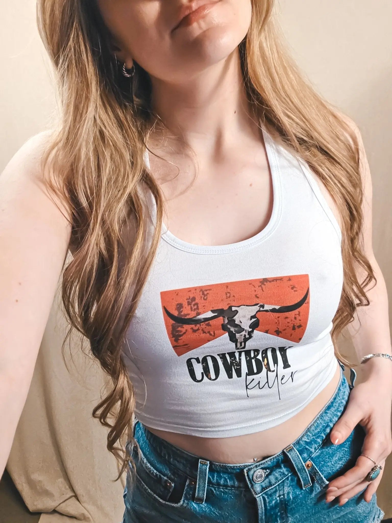 Cowboy Killer Western Crop Tank - Wyld Jace Co