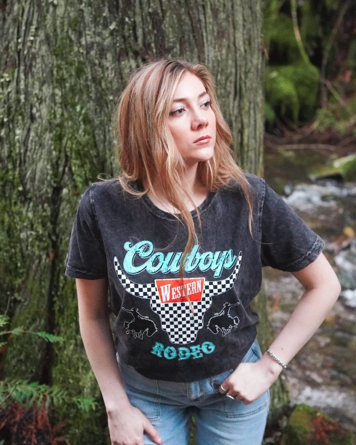 Cowboy Rodeo Mineral Wash Tee - Wyld Jace Co