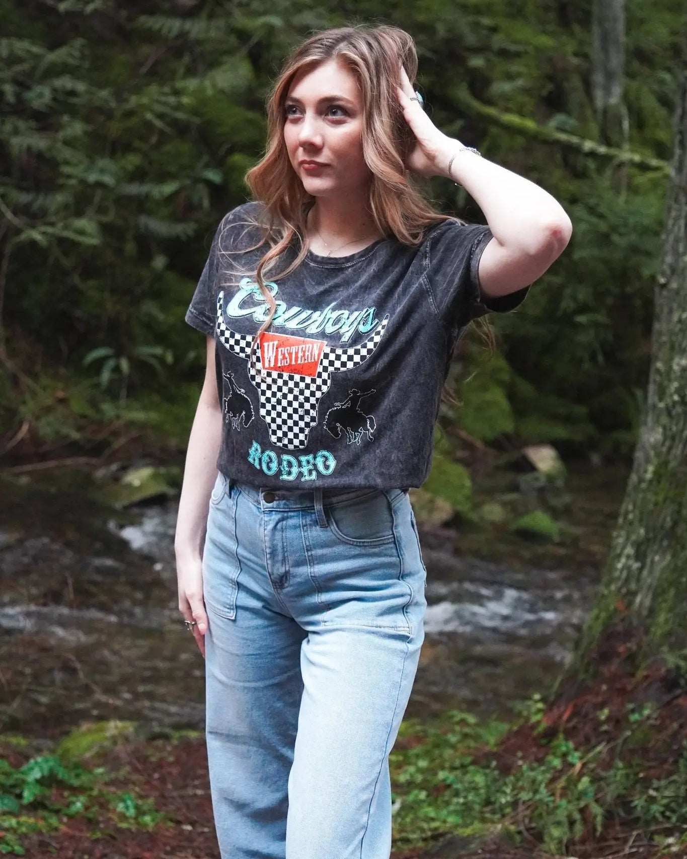 Cowboy Rodeo Mineral Wash Tee - Wyld Jace Co