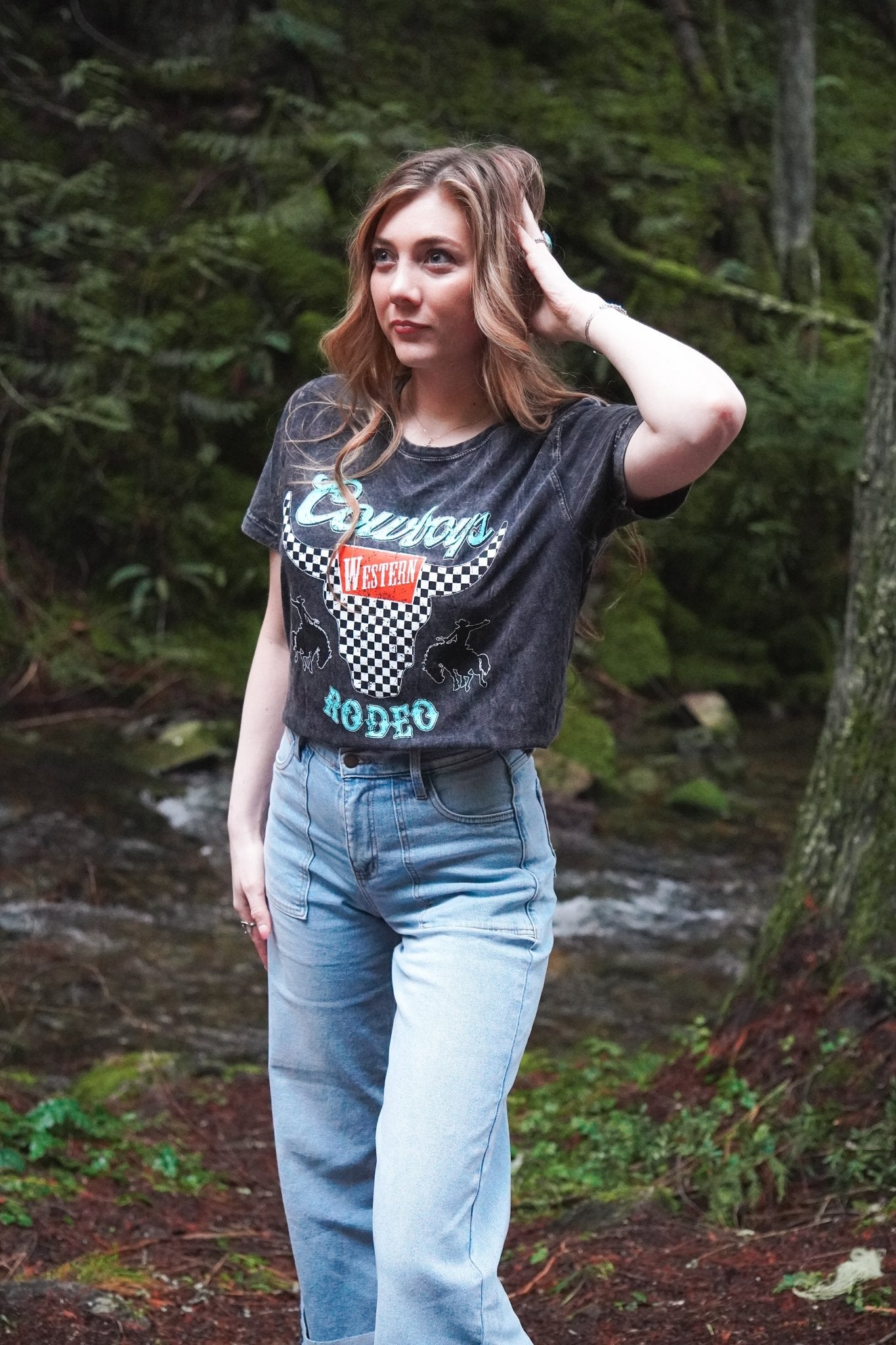 Cowboy Rodeo Mineral Wash Tee - Wyld Jace Co