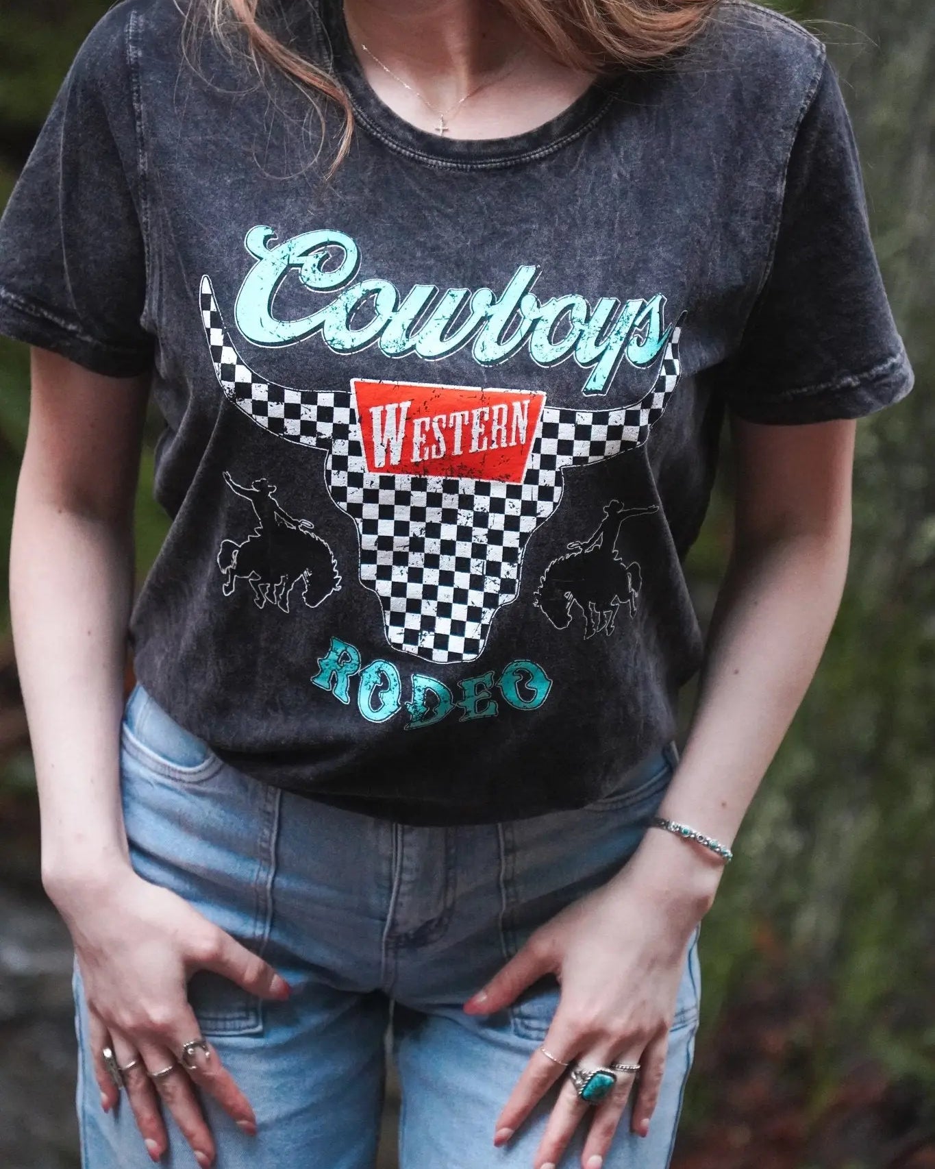 Cowboy Rodeo Mineral Wash Tee - Wyld Jace Co