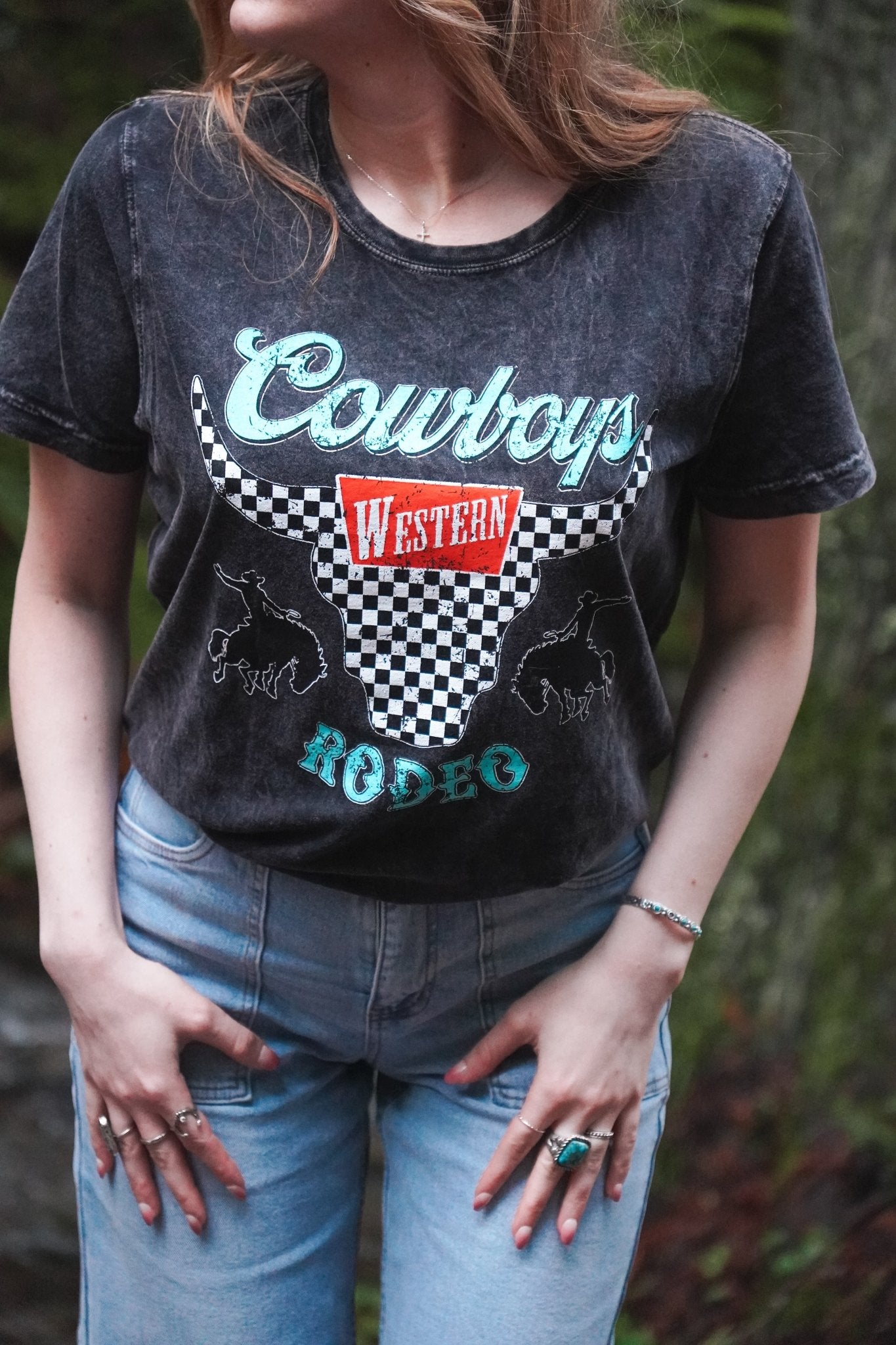Cowboy Rodeo Mineral Wash Tee - Wyld Jace Co