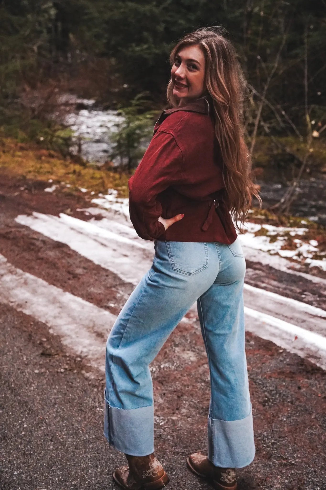 High Noon Cuffed Wide - Leg Jeans - Wyld Jace Co