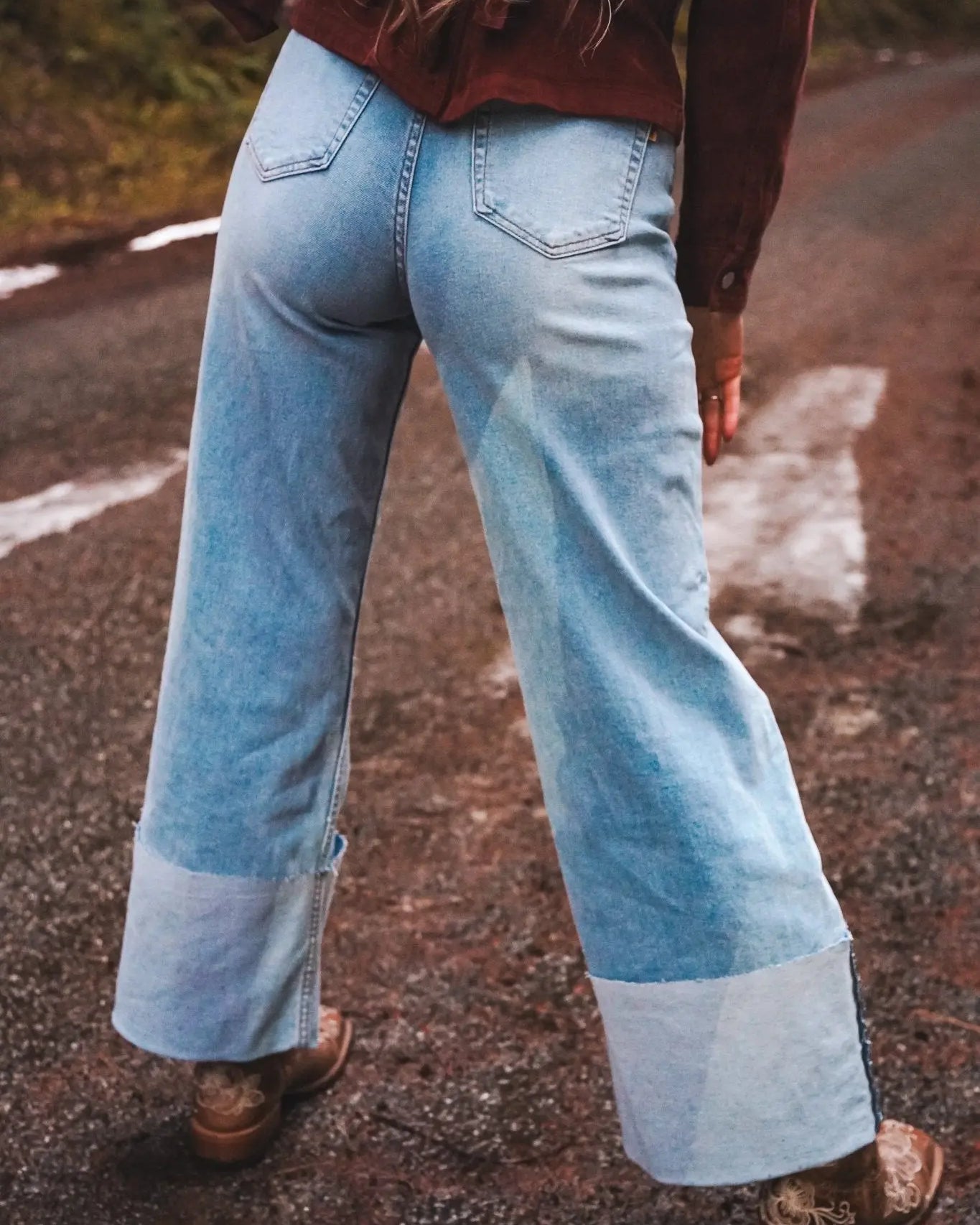 High Noon Cuffed Wide - Leg Jeans - Wyld Jace Co