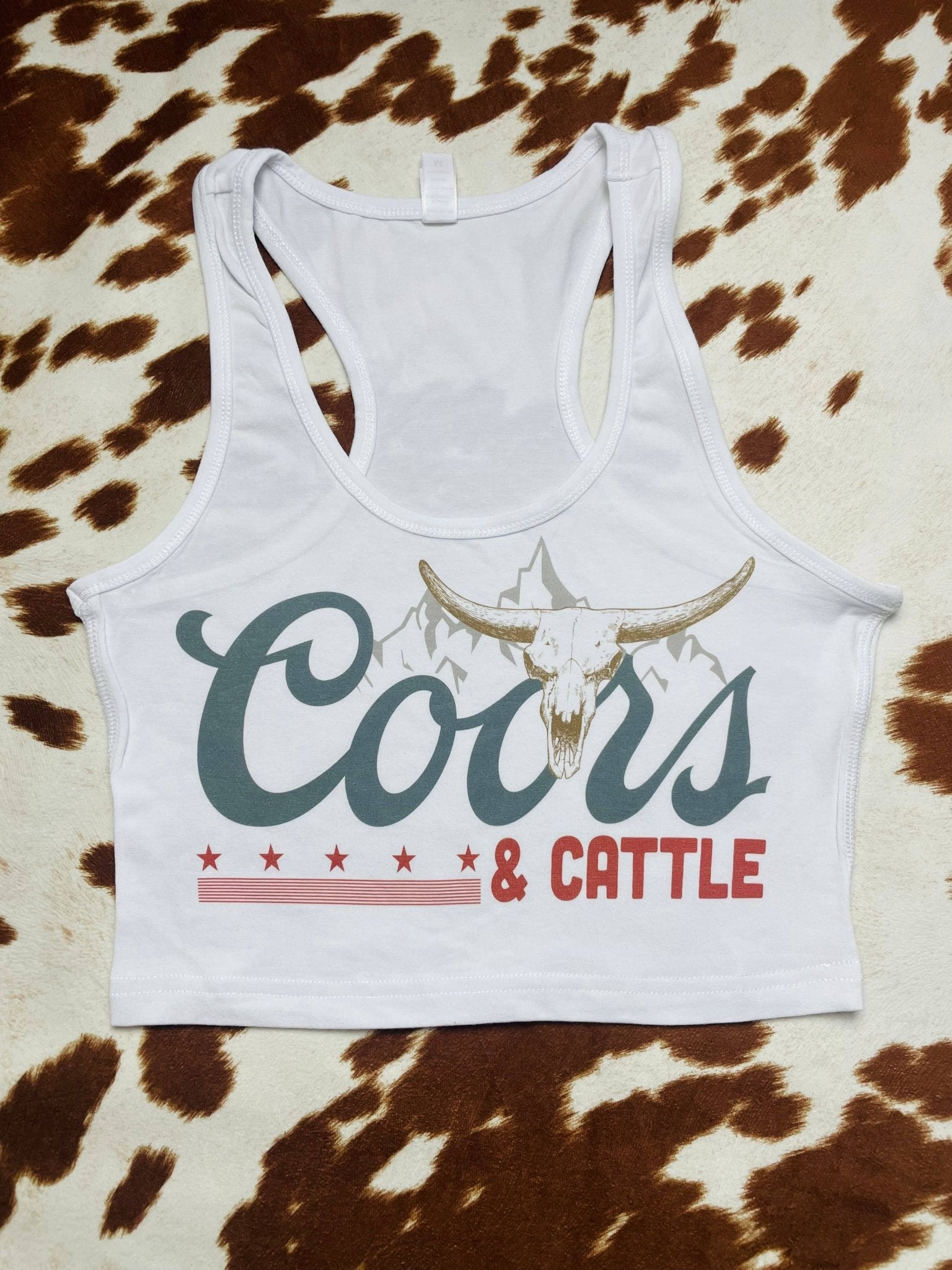 Coors & Cattle Western Crop Tank - Wyld Jace Co