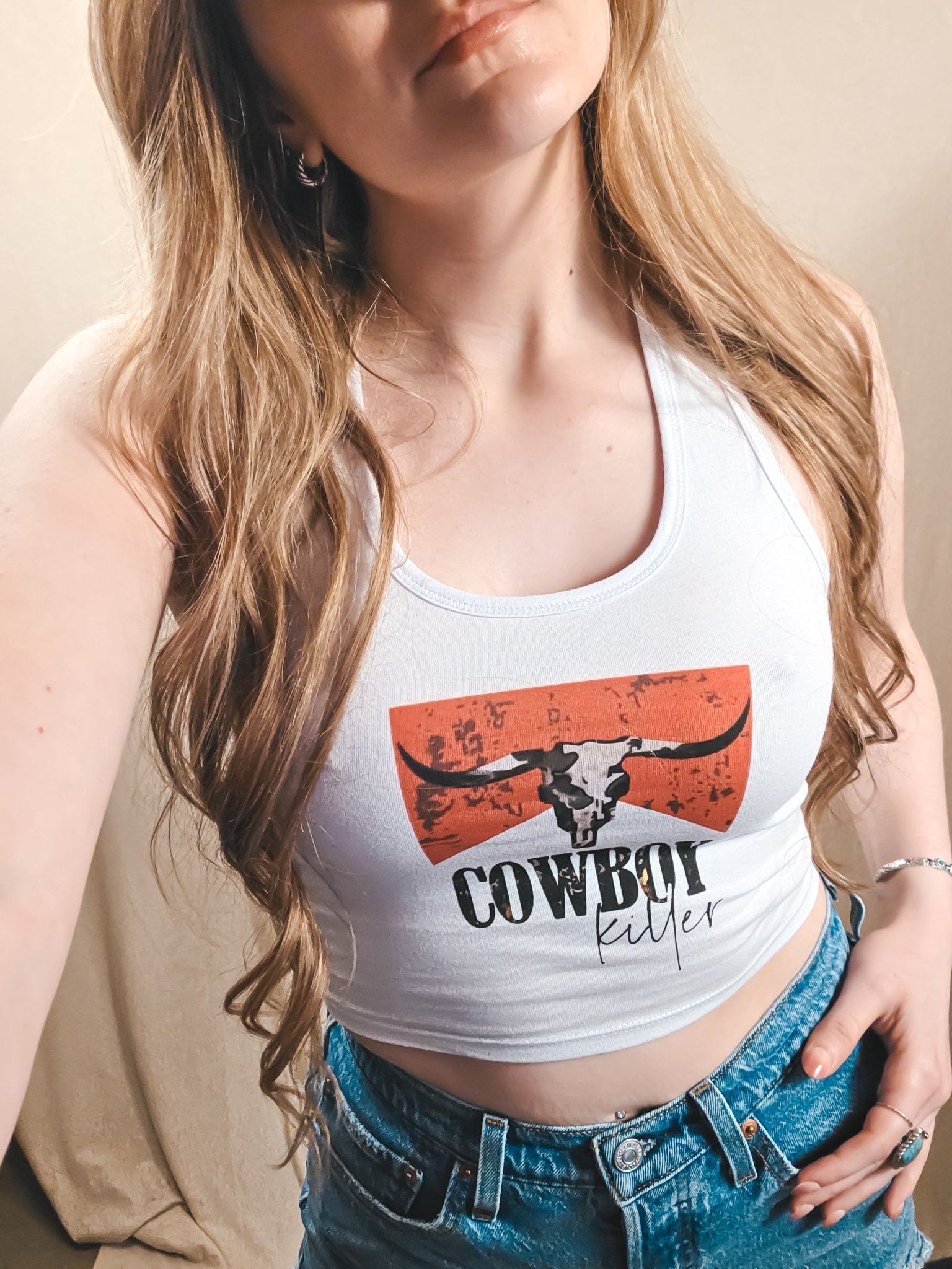 Cowboy Killer Western Crop Tank - Wyld Jace Co